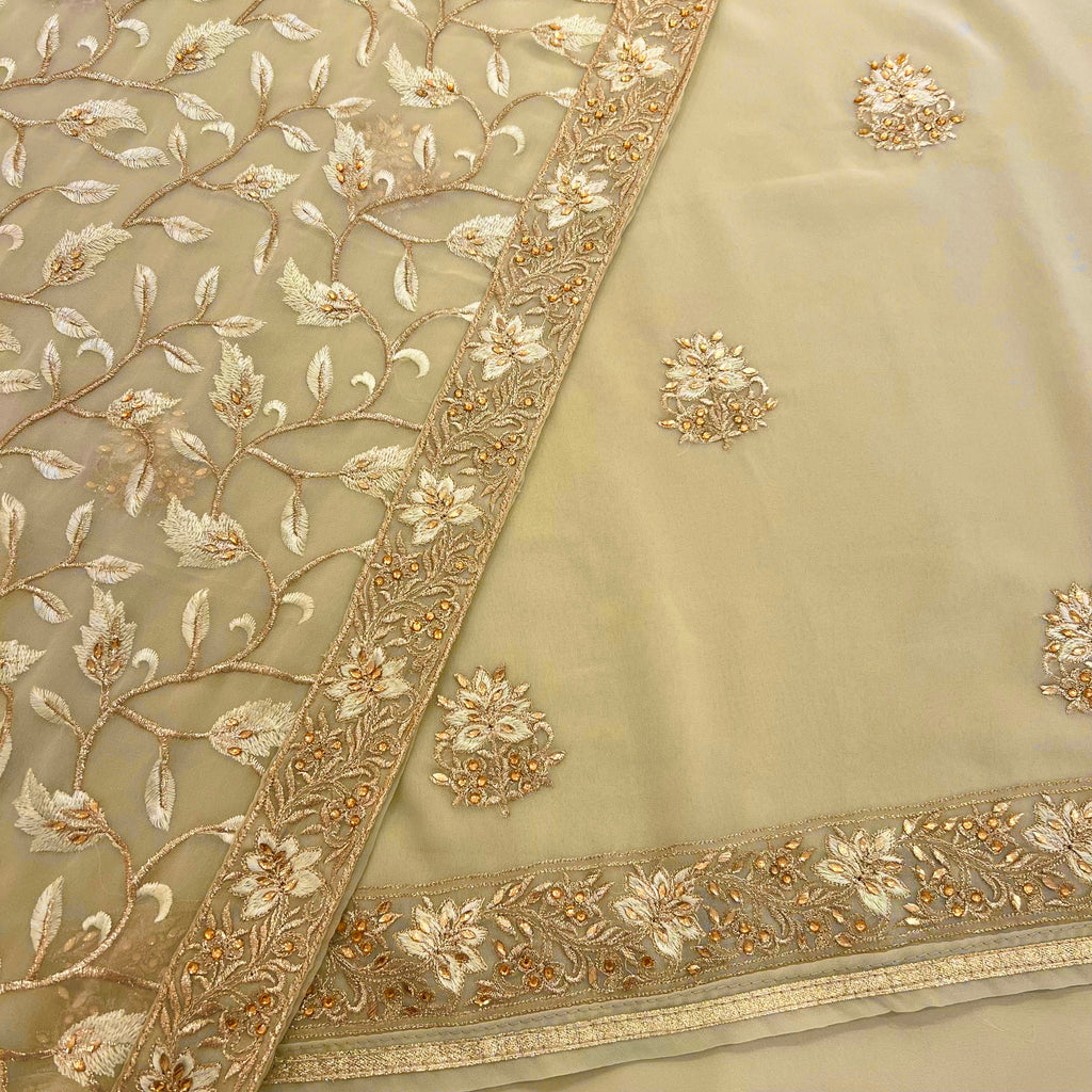 Georgette Suit with Flower Motif Embroidery