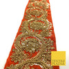 ORANGE Fancy Flower Swirls Zari Sequin Trimming Border Indian Ethnic (X64)