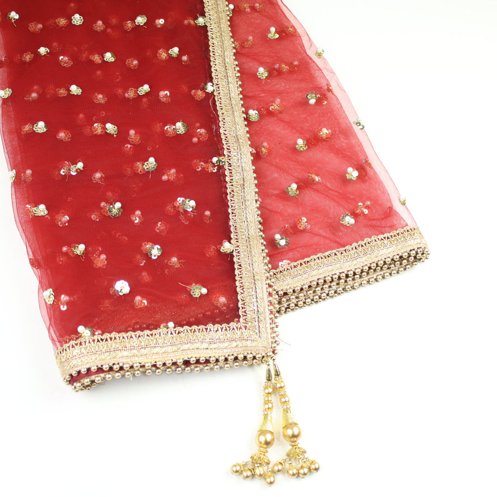 THE DONNA DUPATTA - WINE RED