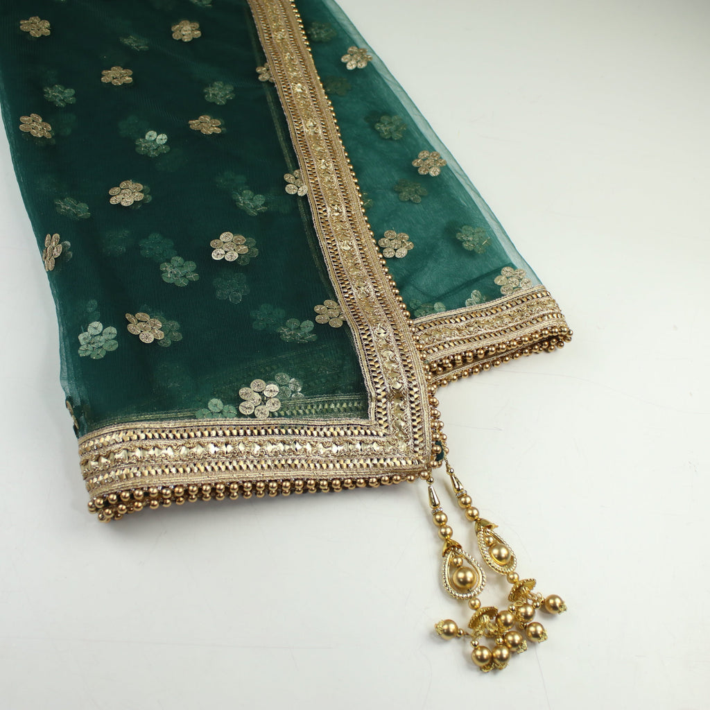 THE ELISHA DUPATTA - BOTTLE GREEN