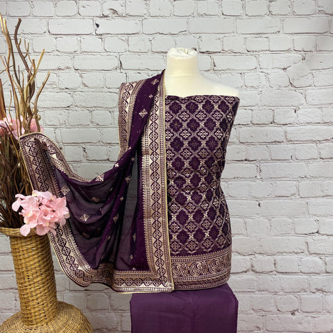 Designer Embroidered Garam Suit