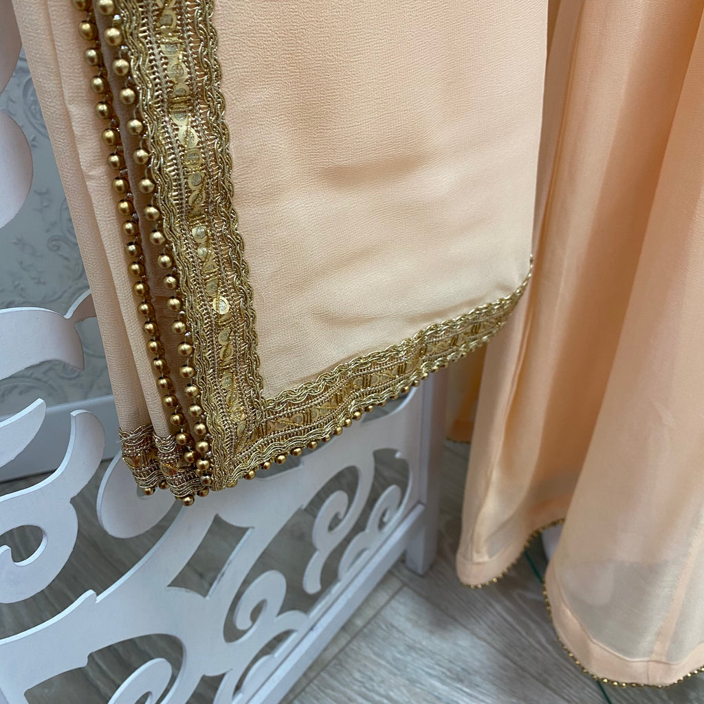 VALENTINA | PALE PEACH PLAIN SHARARA & DUPATTA SET