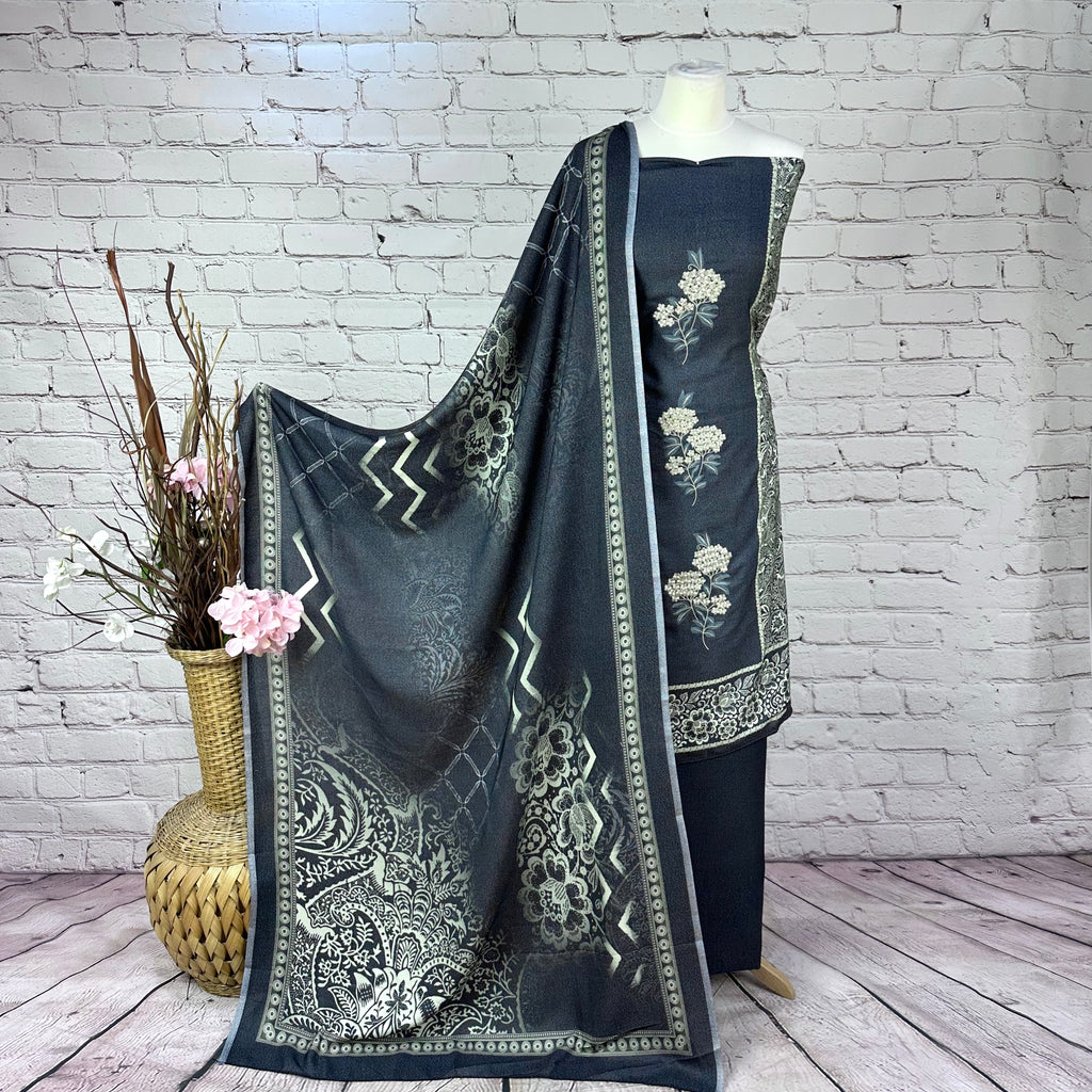 Designer Embroidered Garam Suit