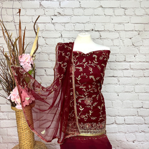 Faux Benarsi Silk Suit (B50)