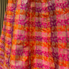 Cerise Pink Orange Multicolour Striped Floral Brocade Lehenga Skirt