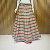 Navy Pink Turquoise Multicolour Striped Floral Brocade Lehenga Skirt