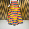 Yellow Navy Pink Multicolour Striped Floral Brocade Lehenga Skirt