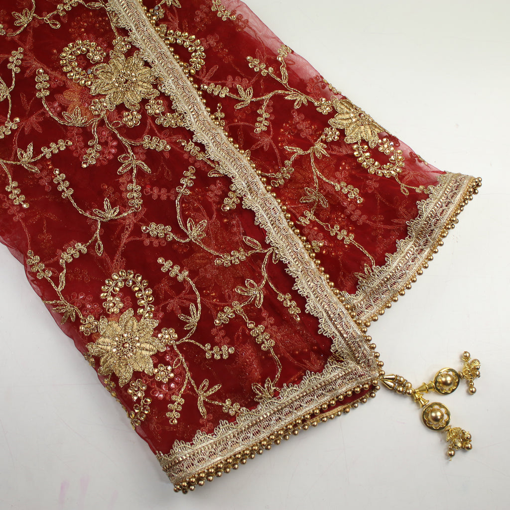 THE MIA DUPATTA - WINE MAROON