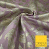 Lilac Lavender Metallic Gold Floral Bloom Textured Brocade Dress Fabric 7134